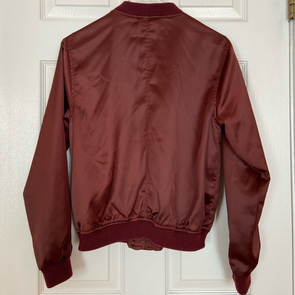 A&F Burgundy Bomber Jacket - Picture 2 of 8